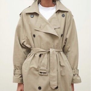 Zara Belted Trench Coat Oversized Light Weight S/M Tan